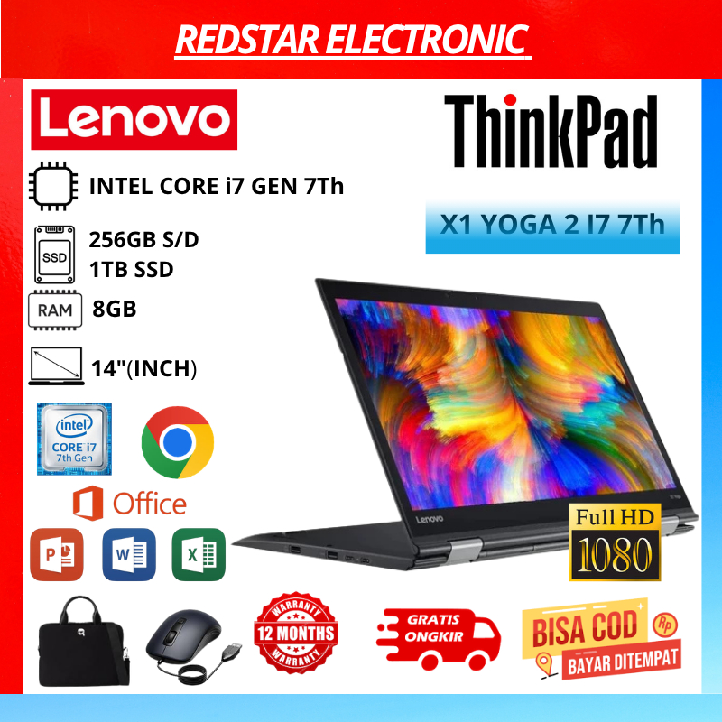 LAPTOP Lenovo X1 Yoga 2 i7 Gen 7Th RAM 8GB/SSD 1TB