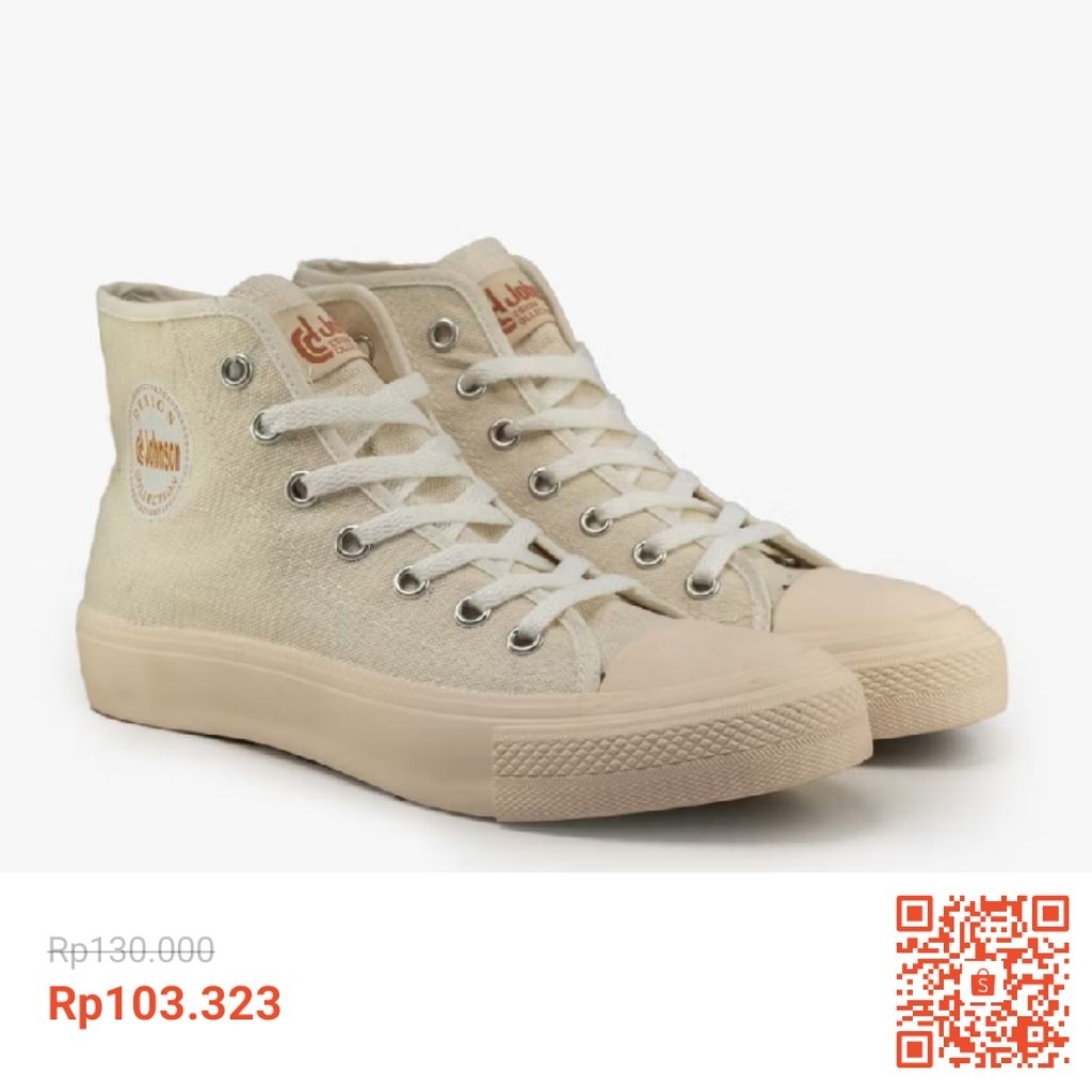 Johnson Basic HC Milky | Sepatu Highcut Putih Harga Terjangkau