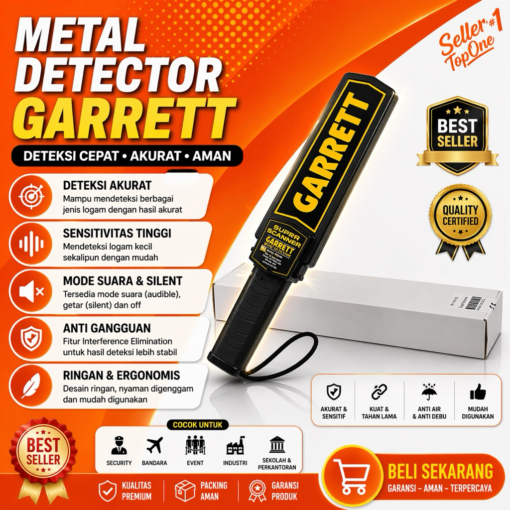 Garrett Metal Detector Super Scanner / Security Metal Detectors Garrett