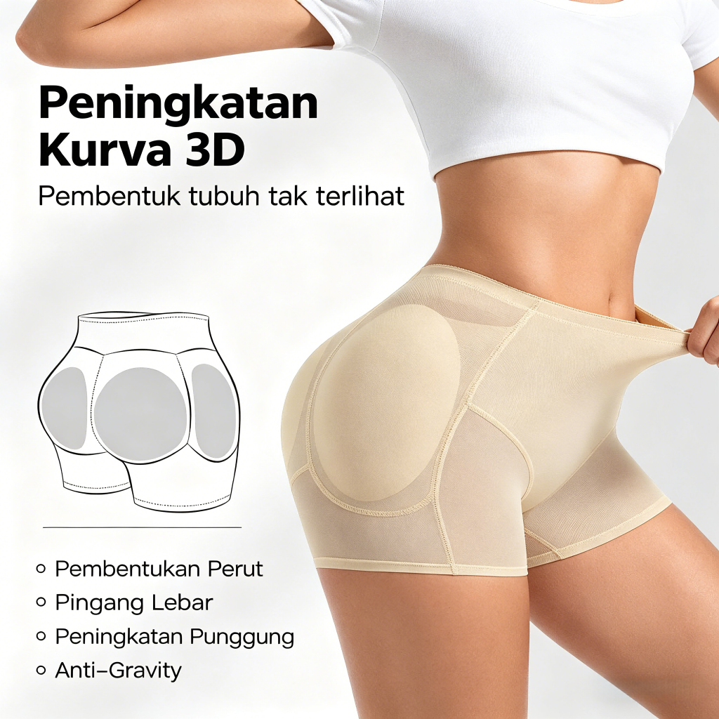 Celana Busa Pinggul Pembentuk 3D, Celana Busa Penambah Volume Pinggul, Celana Pengangkat Pinggul