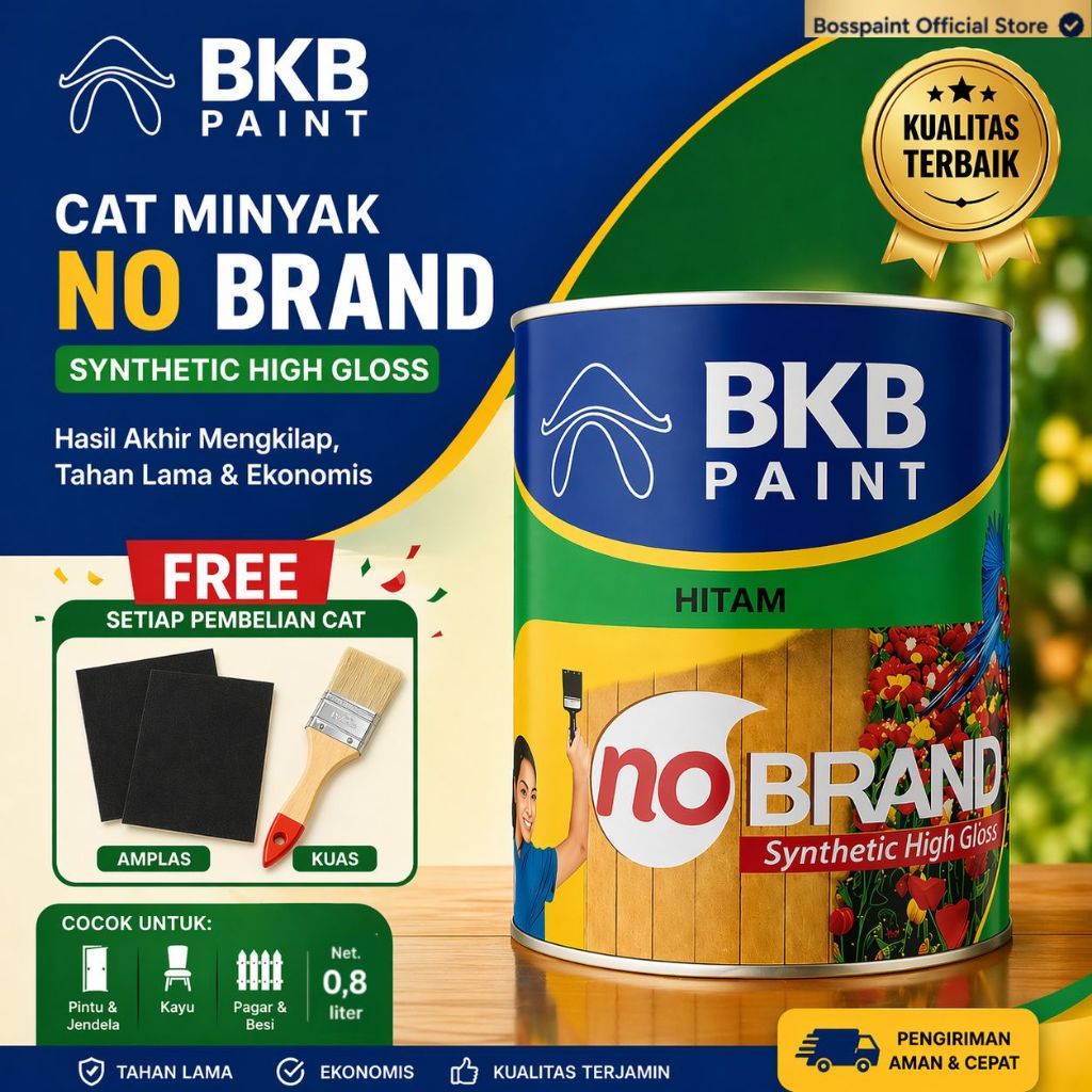 Cat Minyak BKB No Brand | Cat Besi Kayu Anti Karat Cepat Kering | Cat Minyak Serbaguna Interior Exte