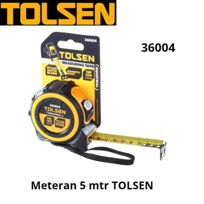 Meteran 5 mtr TOLSEN 36004/Meteran Rol Karet 5 Meter TOLSEN 100% ORIGINAL Dan Kwalitas Bagus