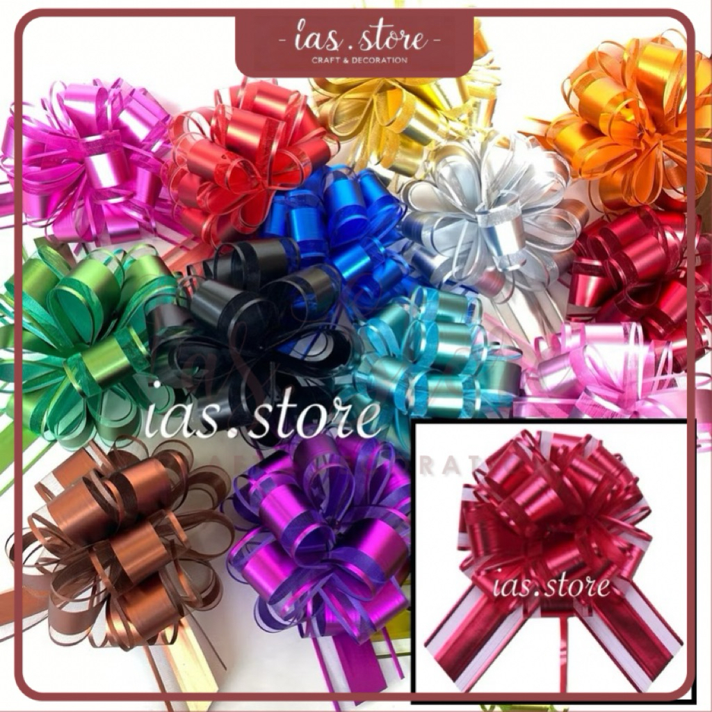 [1 biji] PITA TARIK POM-POM GLOSSY 50mm