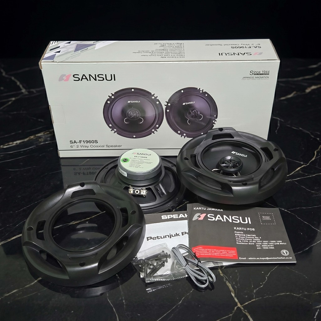 Sansui Speaker Mobil Coaxial 2-Way 6.5 Inch - Japanese Innovation - Suara Jernih & Bass Responsif - 