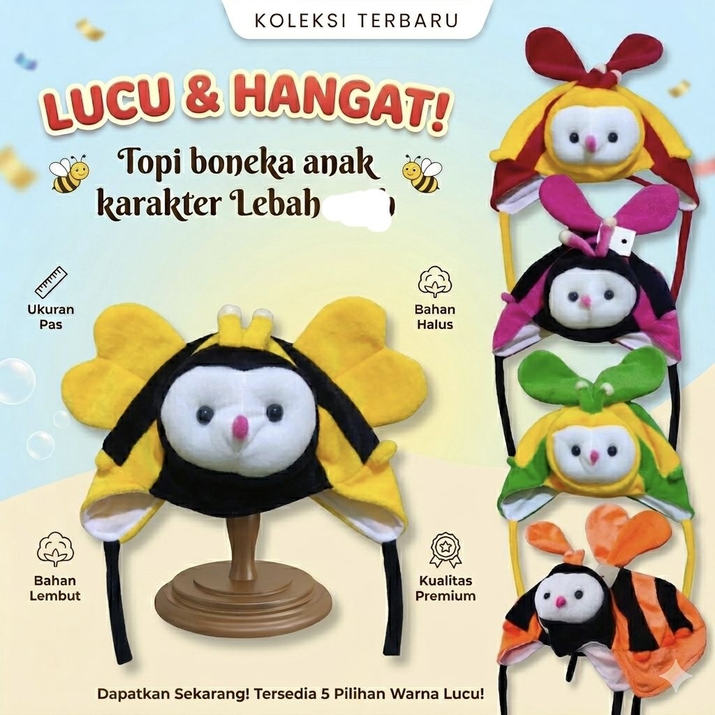 TOPI ANAK LUCU MURAH TOPI ANAK KARAKTER HEWAN