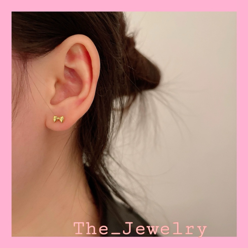 Anting Titanium Model Tindik pita Gold cantik