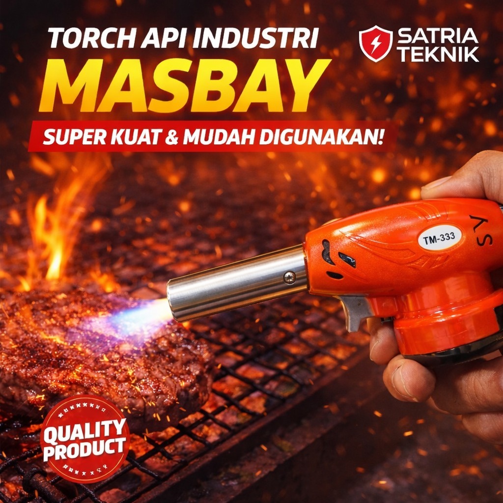 Usefultools Gas Portable Torch Kepala Las Flame Gun bakar sate seafood BBQ Blow Torch Flame Gun