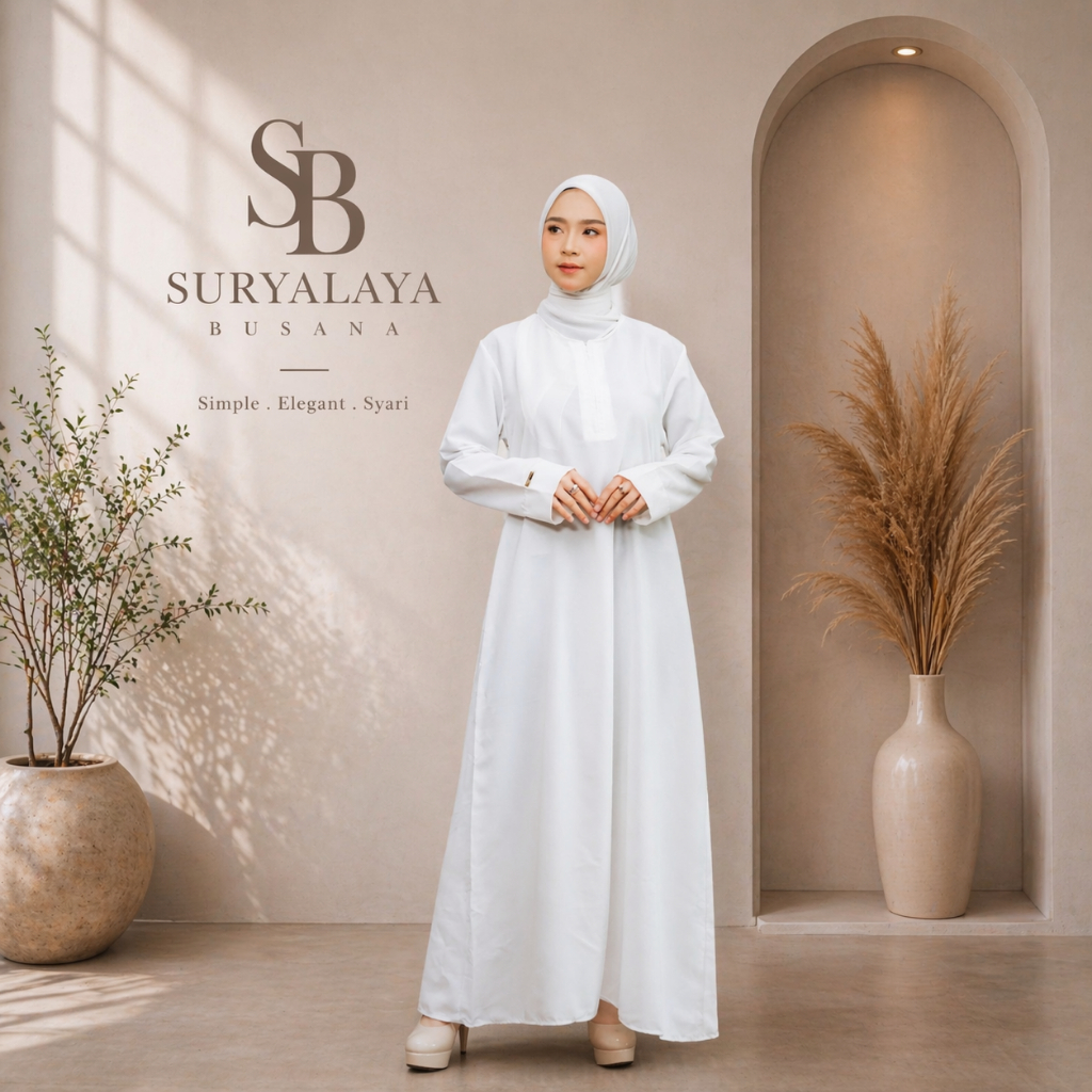 Gamis Abaya Dress Daily Polos Syar'i Wanita Muslim
