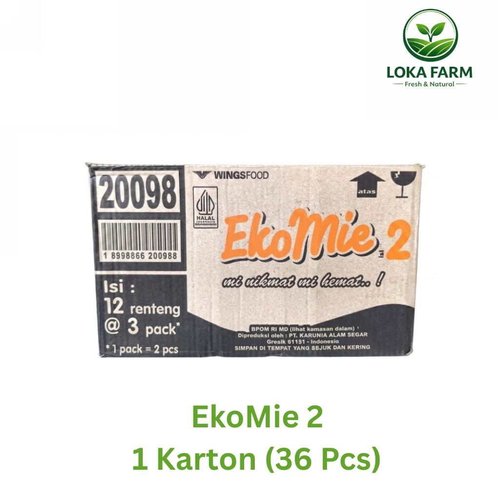 EkoMie Isi 2 Mi Instan - 1 Dus (Isi 12 Renteng x 3 Pack) - Mi Nikmat Mi Hemat
