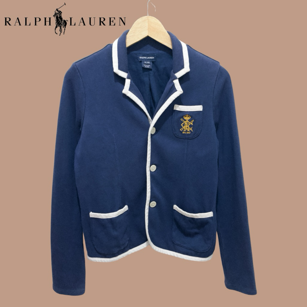 Ralph Lauren Navy Cotton Blazer