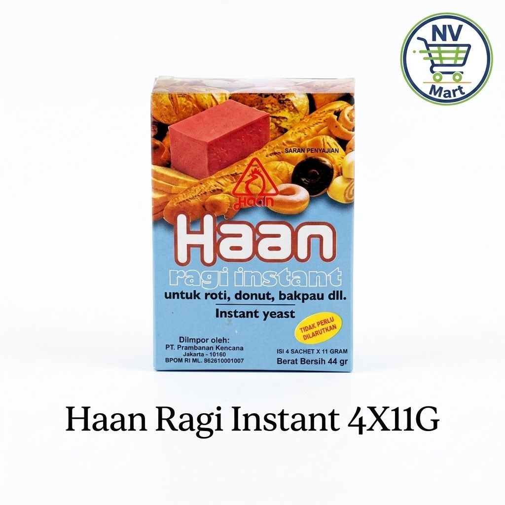 Haan Ragi Instant (Box isi 4 Sachet x 11gr) - Ragi Roti & Donat Cepat Mengembang