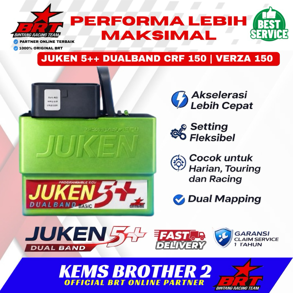 ECU CRF BRT JUKEN 5+ DUALBAND HIJAU ORIGINAL BRT