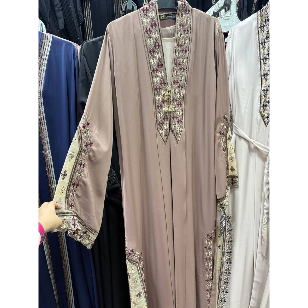 Abaya naja Abaya Mesir tangan renda kerah renda inner outer