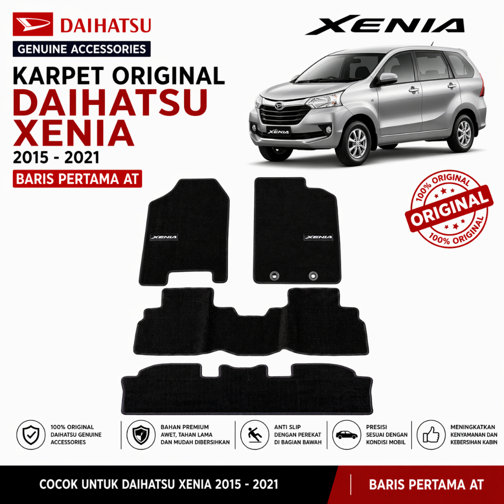 KARPET MOBIL XENIA LAMA 2015-2021 ORIGINAL BLUDRU FULL SET DAIHATSU AKSESORIS RESMI