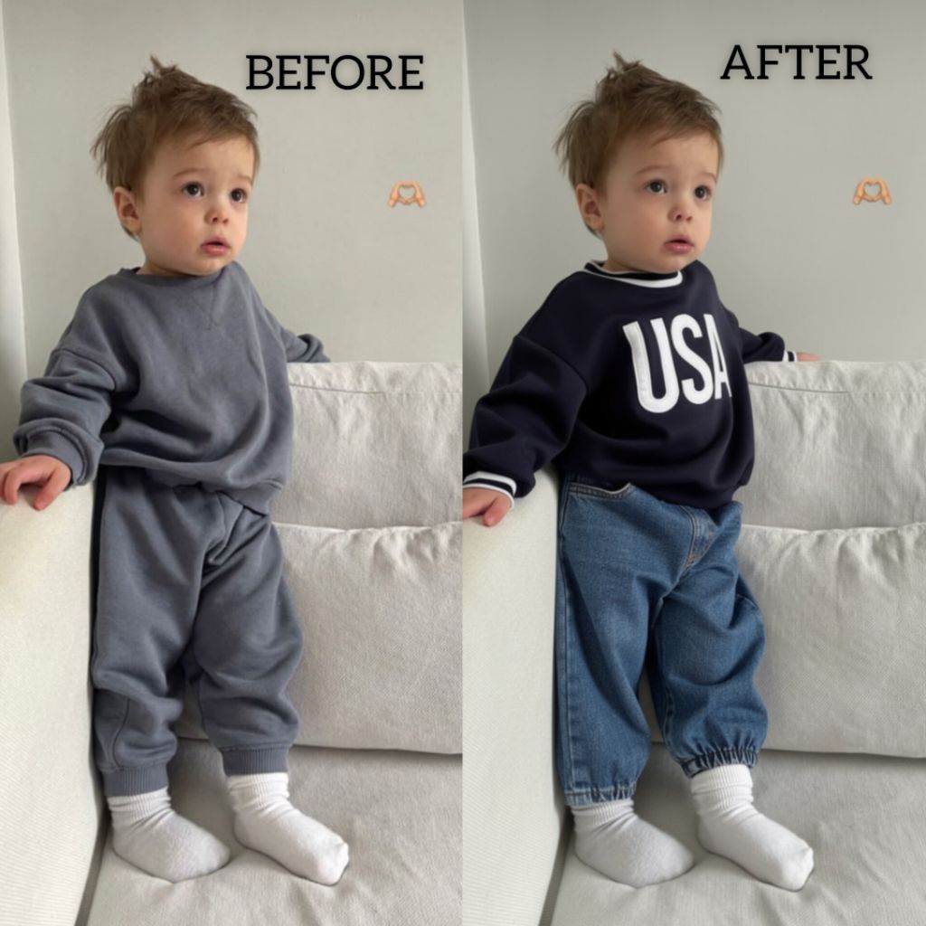 Edit foto ganti baju, edit foto anak laki-laki, foto instagramable