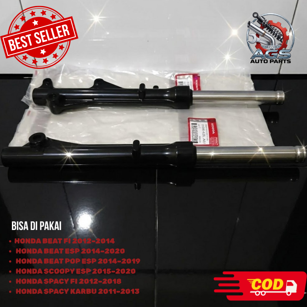 Shock Depan Beat FI Scoopy Spacy Original AHM KZL Sepasang Fork Assy Kanan Kiri Ori Honda