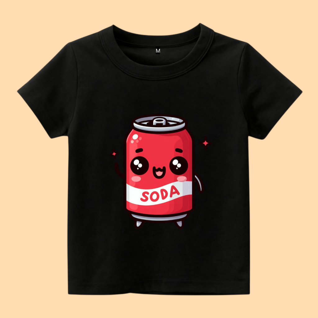 Baju Kaos Anak Gambar Minuman Kaleng soda kartun