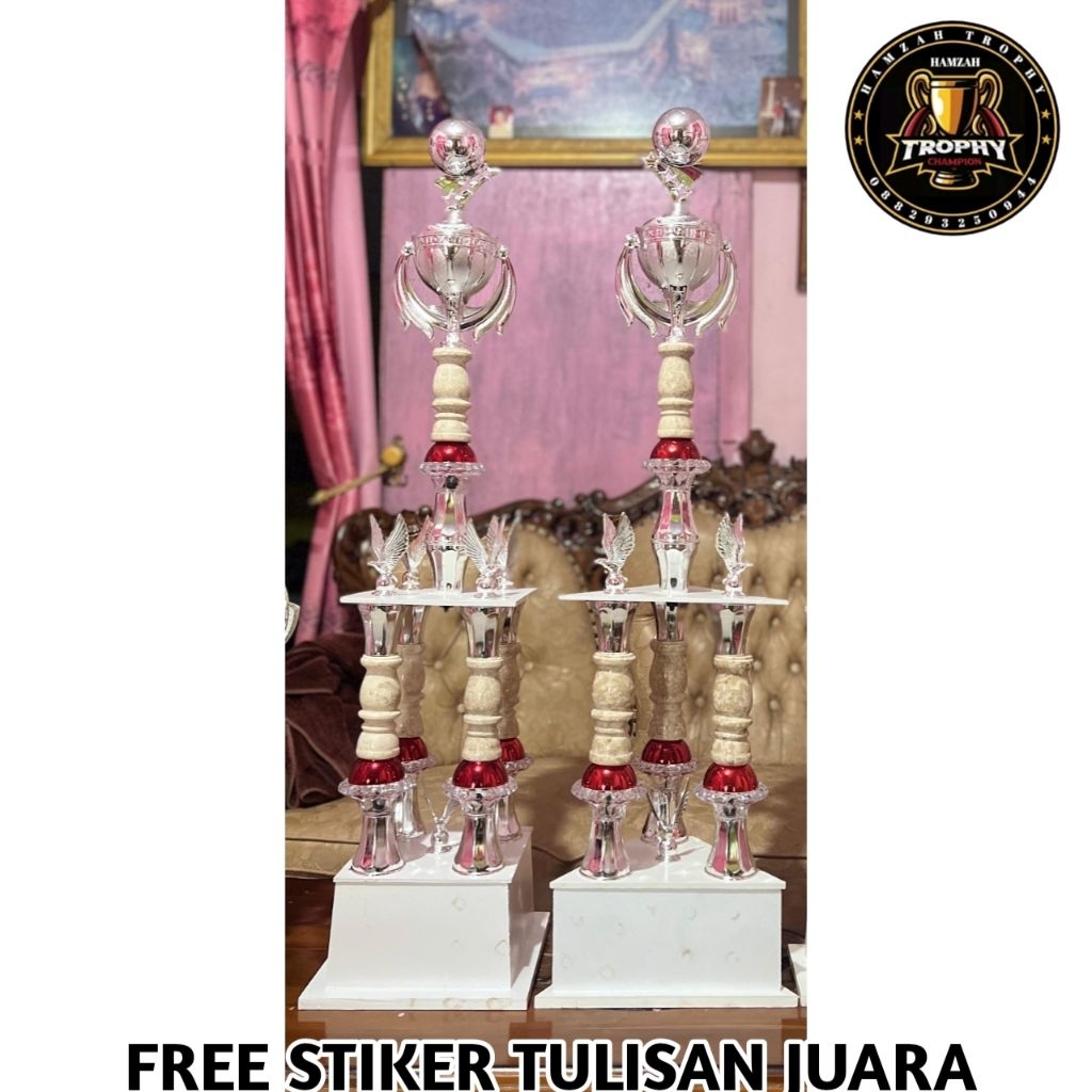 trophy piala 1set kaki 4 dan 3 royal mewah tinggi 105cm,105cm