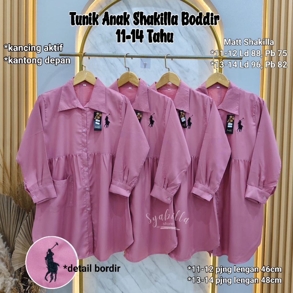 Tunik Linen Shakilla Anak 11-14 Tahun Remaja Standar