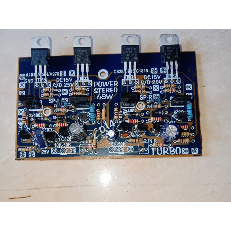 KIT Power Amplifier Stereo 68Watt Final TIP31 dan TIP32 Tegangan CT