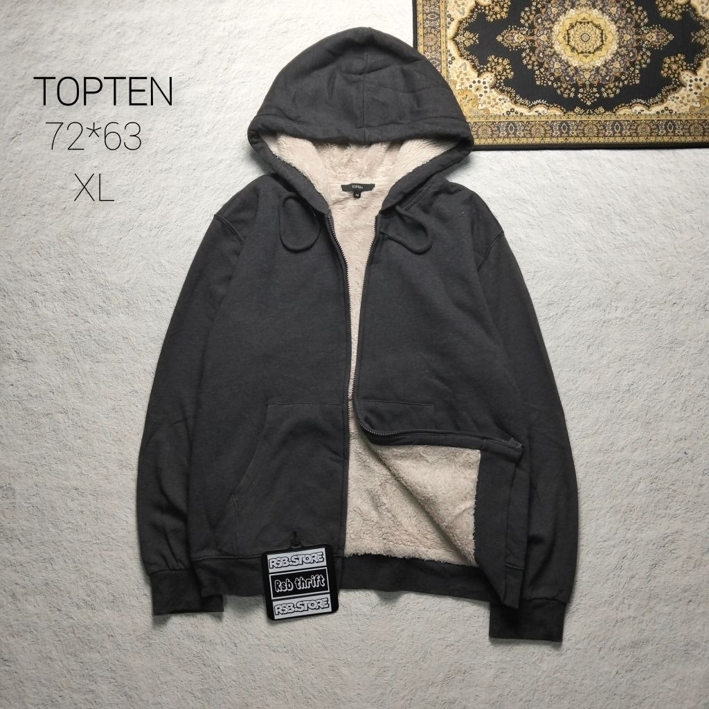 Hoodie Zipper sherpa TOPTEN original 100% size xL