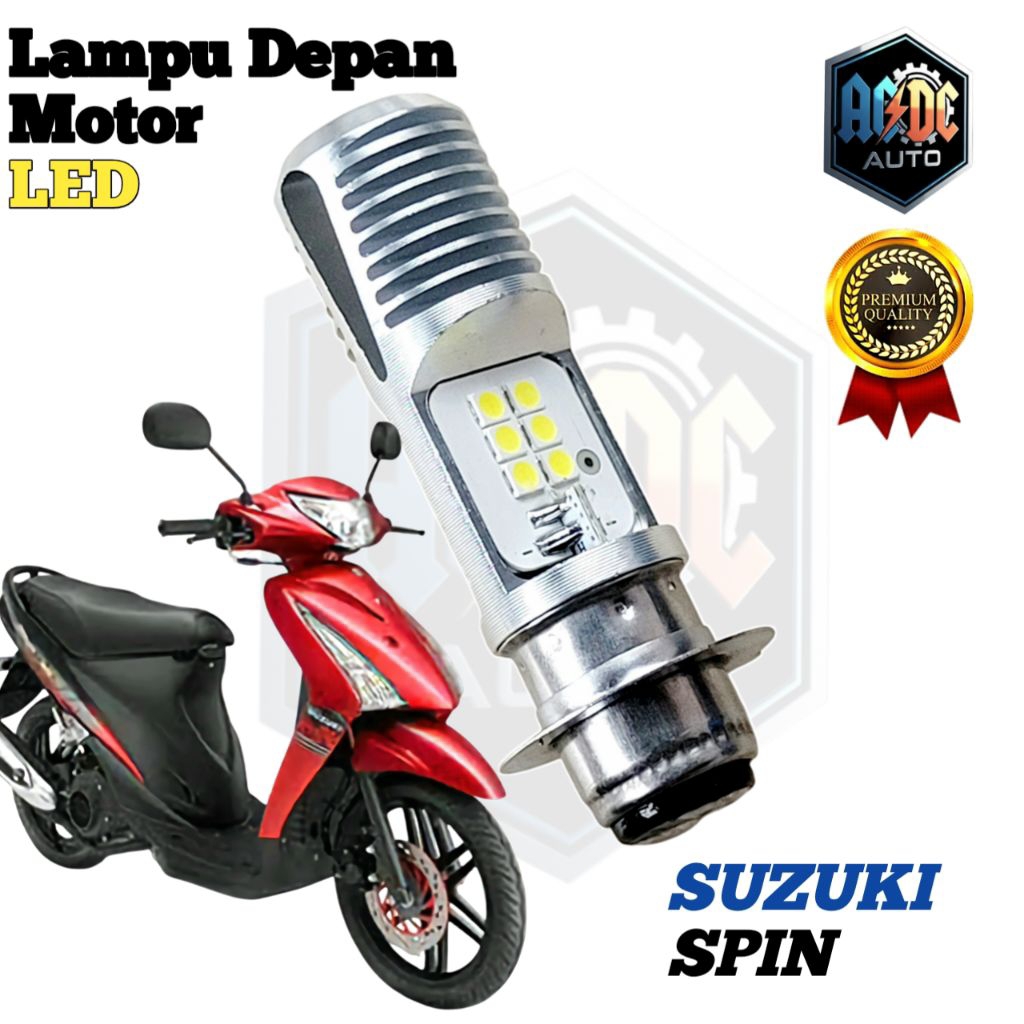 Lampu Depan Motor Suzuki Spin LED Putih H6 Ac/Dc 12Volt M2b Pro Pengganti Dop/Bohlam Standart