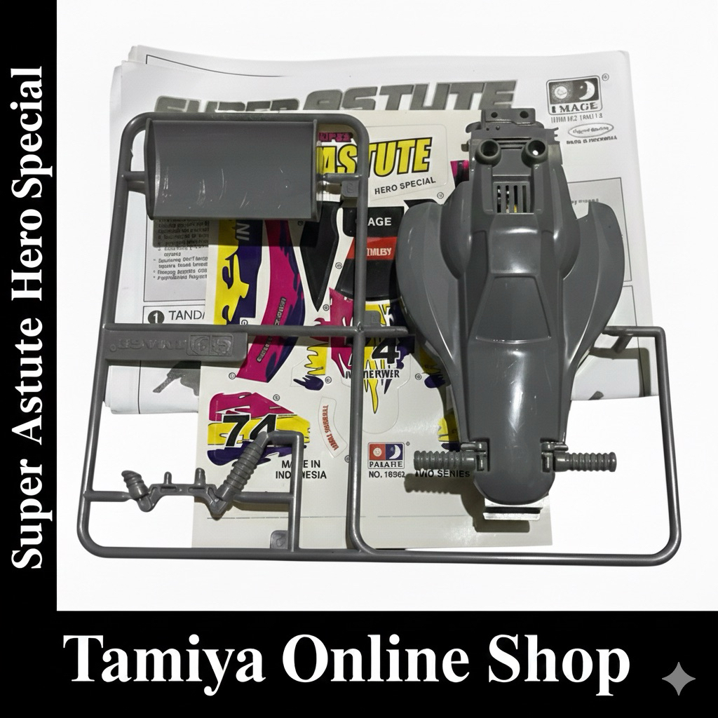 Rep Tamiya Body Super Astute Hero Special Warna Abu-Abu Body Super Astute + Sticker Super Astute Bar