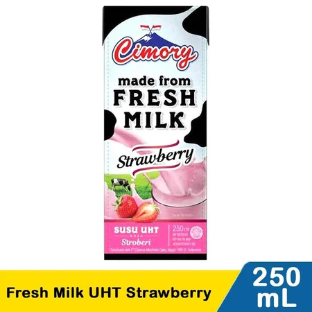 Susu Cimory Fresh Milk Uht Rasa Strawberry Kemasan Isi 250 Ml Drink Susu Instan Siap Minum