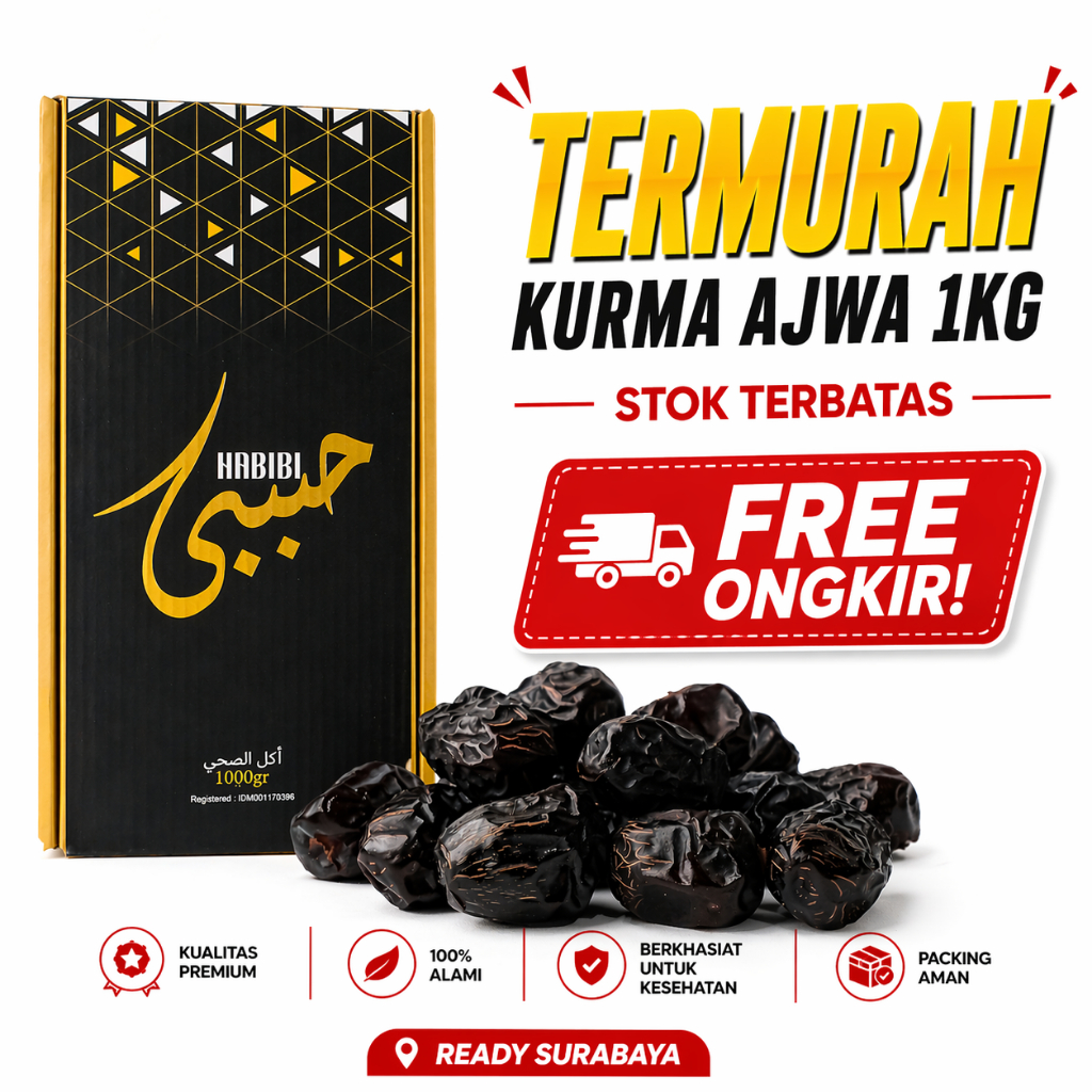 Kurma Ajwa 1KG Habibi Murah Kurma Nabi Premium Ready Stock Surabaya Grosir Kurma Arab