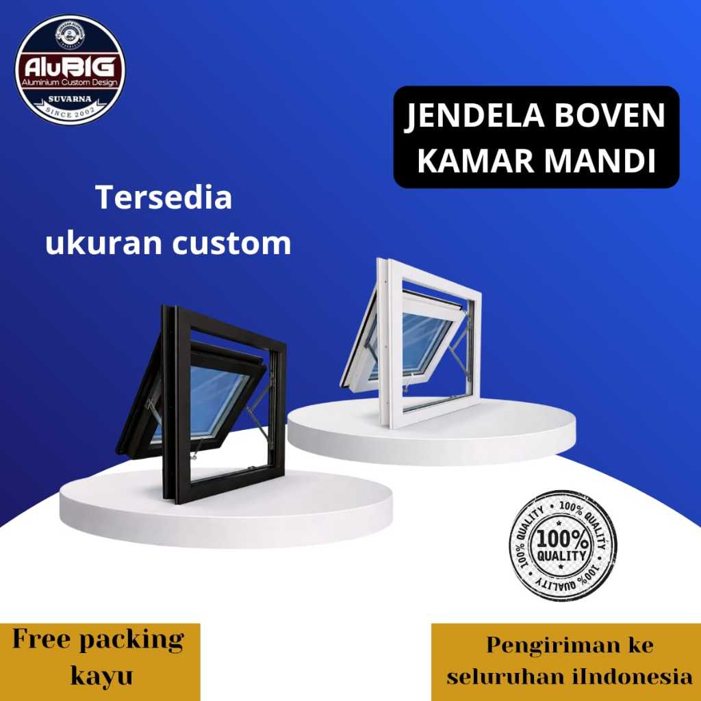 Jendela Boven jungkit uk T50 cm ( lebar variasi) , kaca 5mm polos/ryben , warna hitam,putih,coklat.