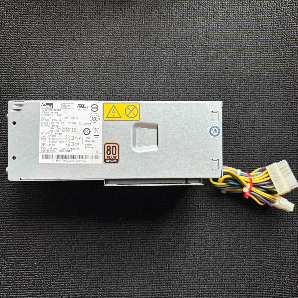 PSU ACBEL CPU LENOVO THINKCENTRE M82 SFF 240W 80+ BRONZE