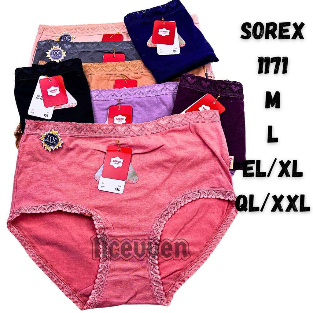 celana dalam cd wanita dewasa sorex 1171 katun adem lembut renda brukat basic size M L EL QL 3L XXL