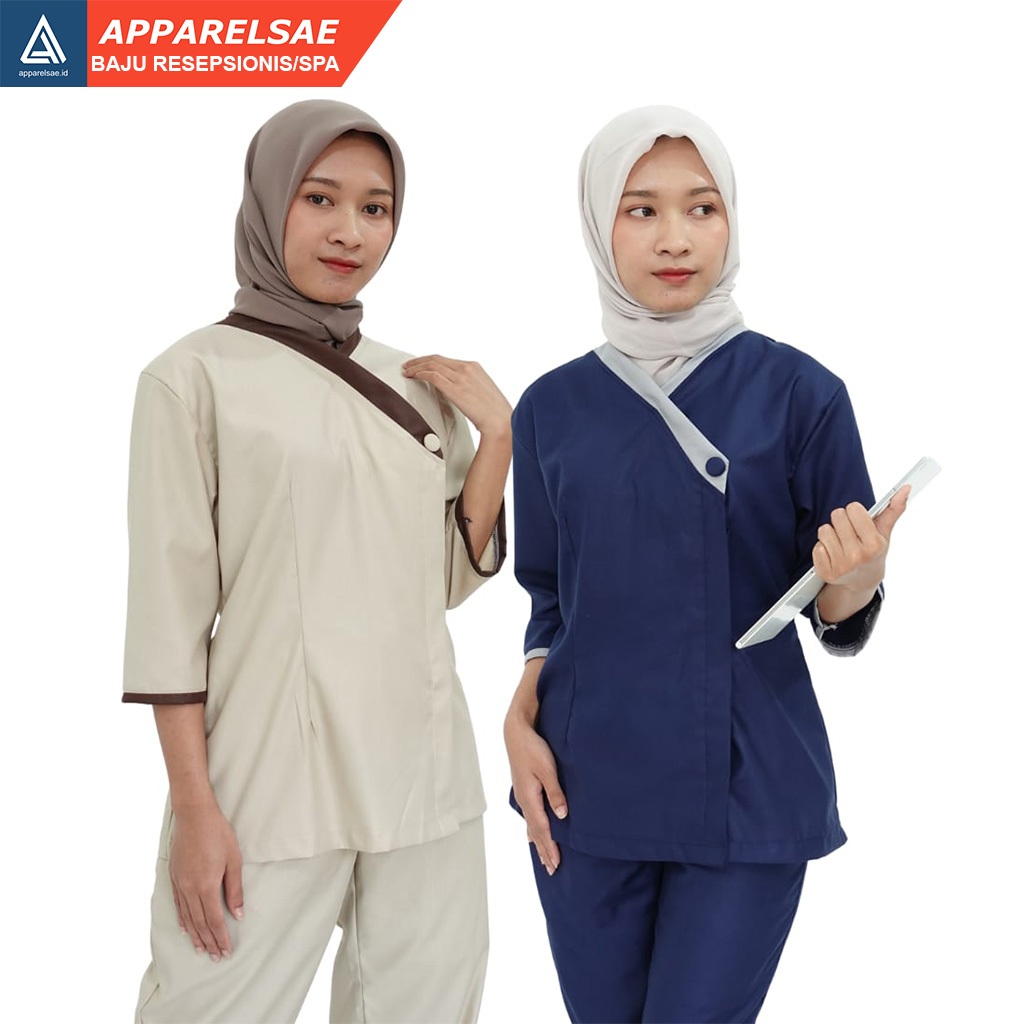 Seragam Kerja Wanita Model Modis untuk Resepsionis, Klinik, dan Perhotelan