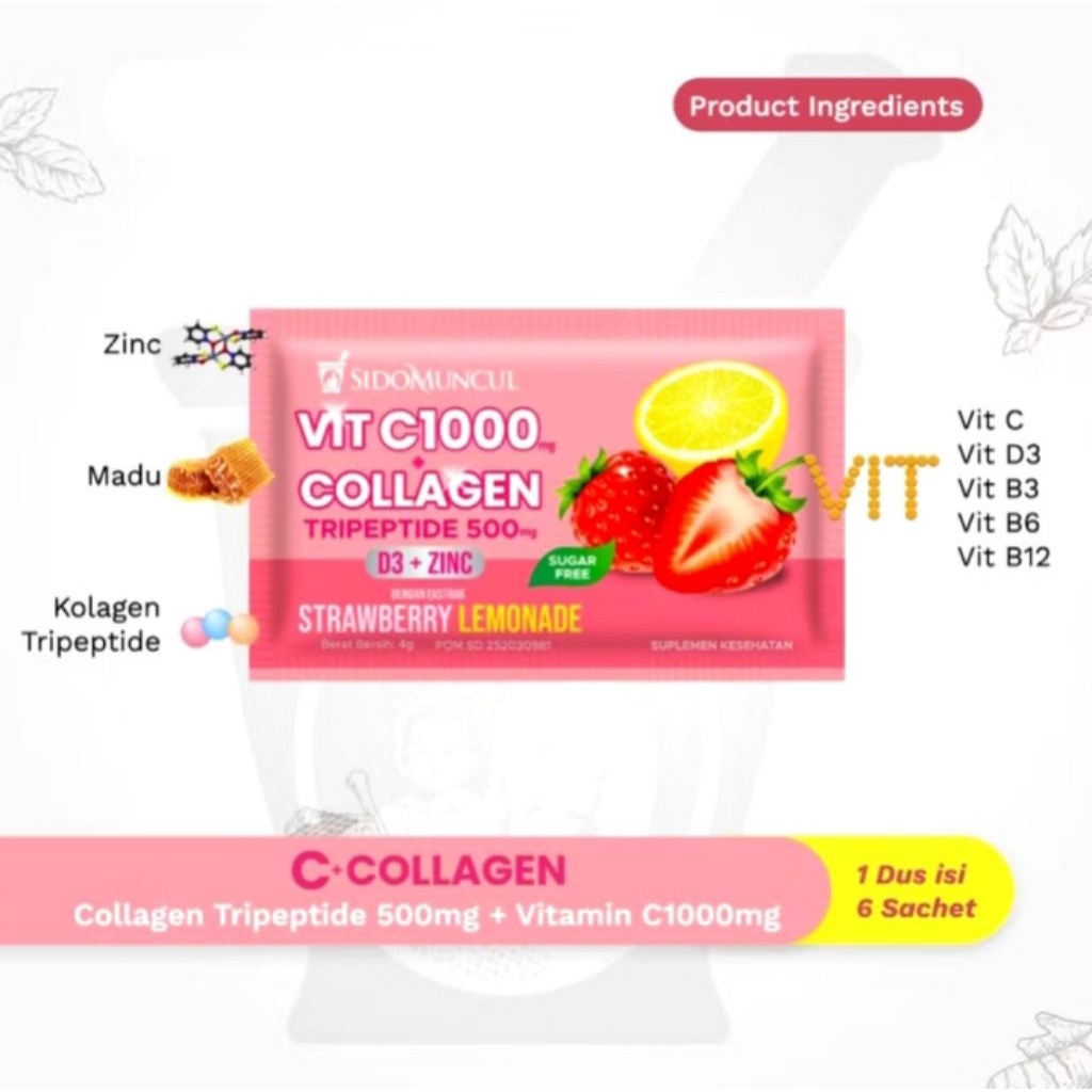 Minuman Serbuk Vitamin C Collagen Sidomuncul 1000mg