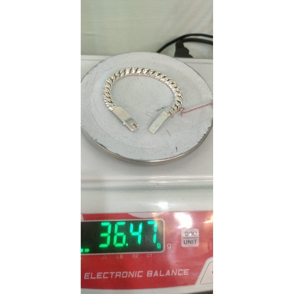 Gelang perak rantai sisik naga pria panjang 17cm