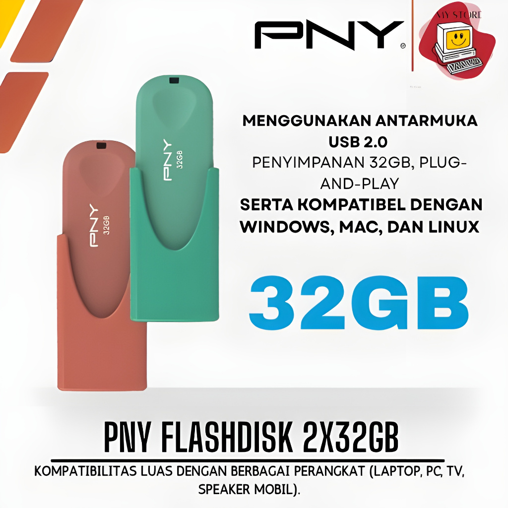 PNY Flashdisk 2x32GB Original High Speed