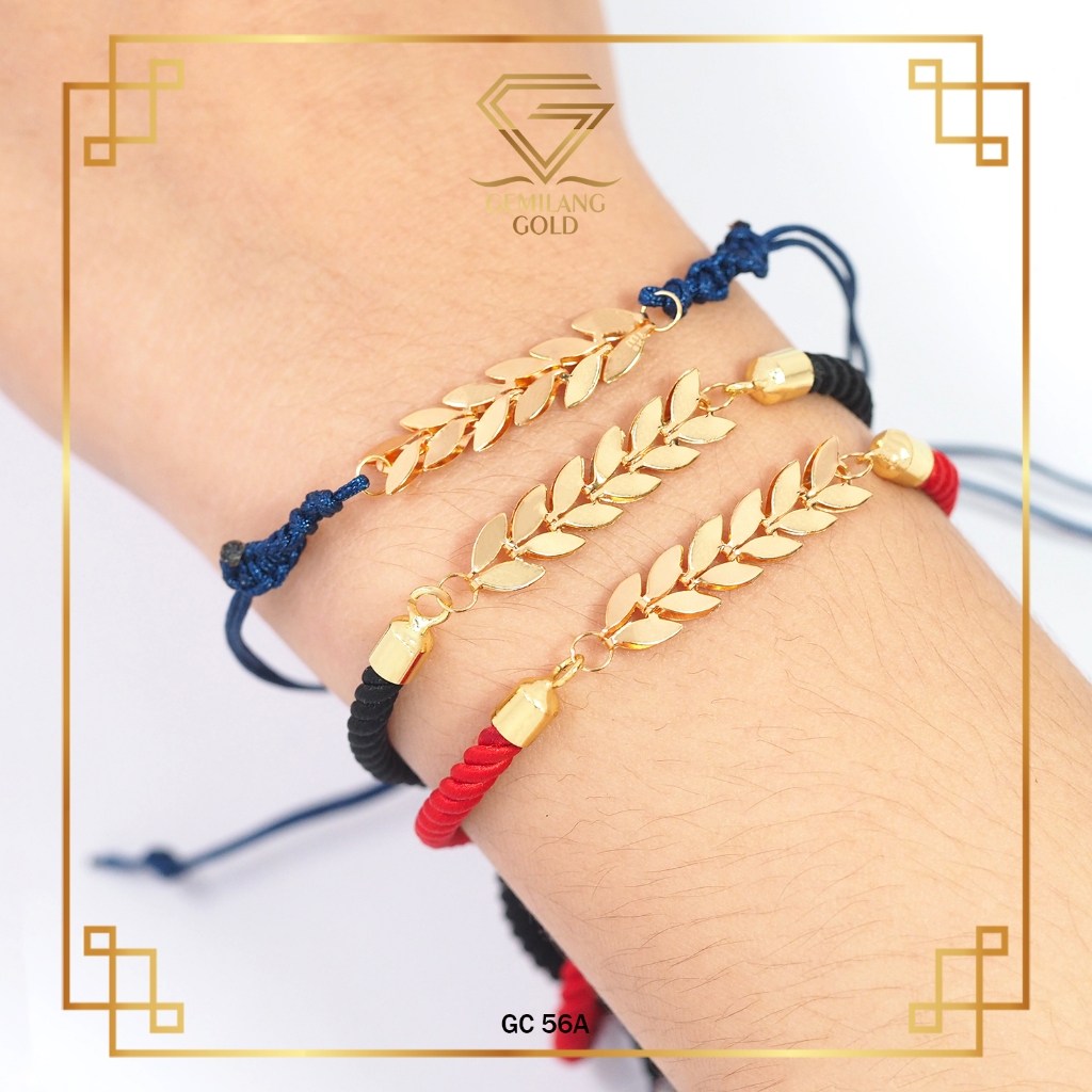 Gelang Emas Shimmer Gelang Tali Rose Gold Kadar 8K/375 - Gemilang Gold ID (GC 56A)