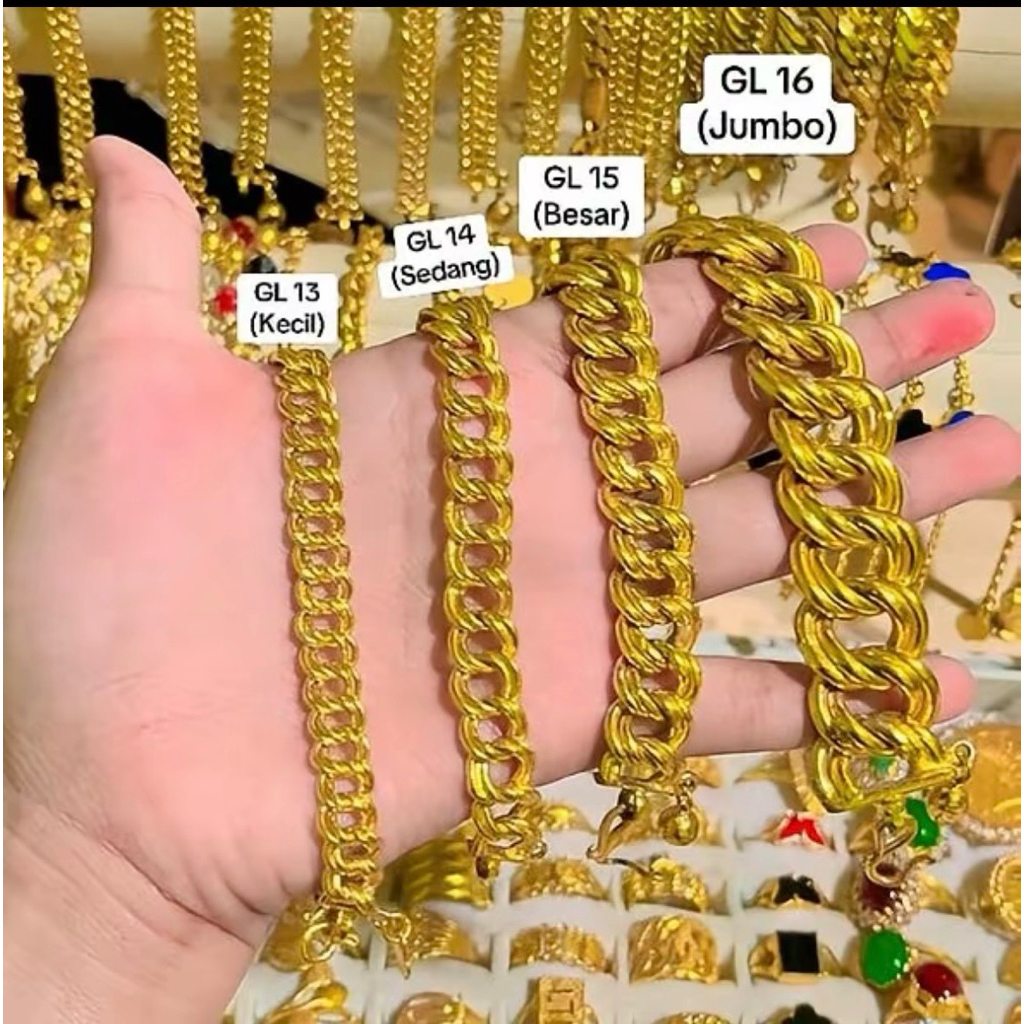 gelang chocho malaysia sepuhan emas kilauan awet