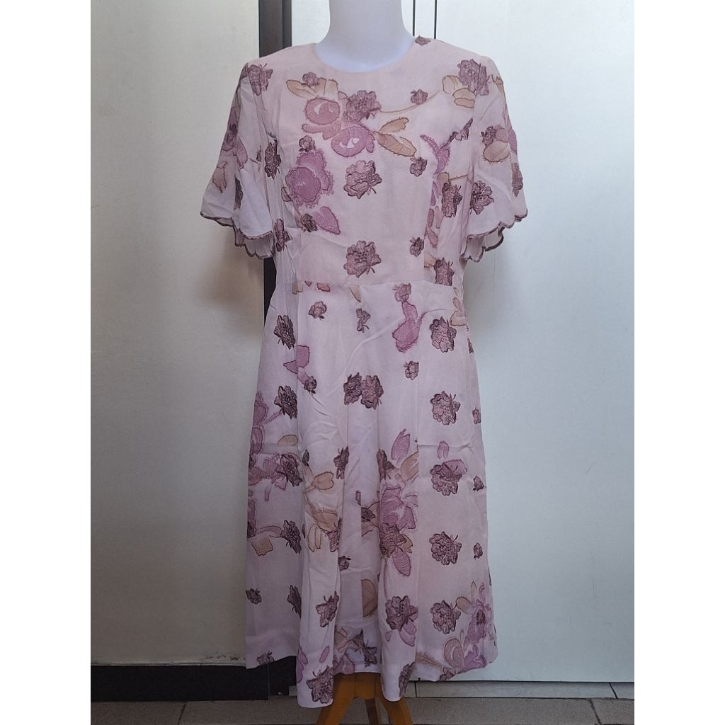 DRESS UNGU MUDA BUNGA BORDIR