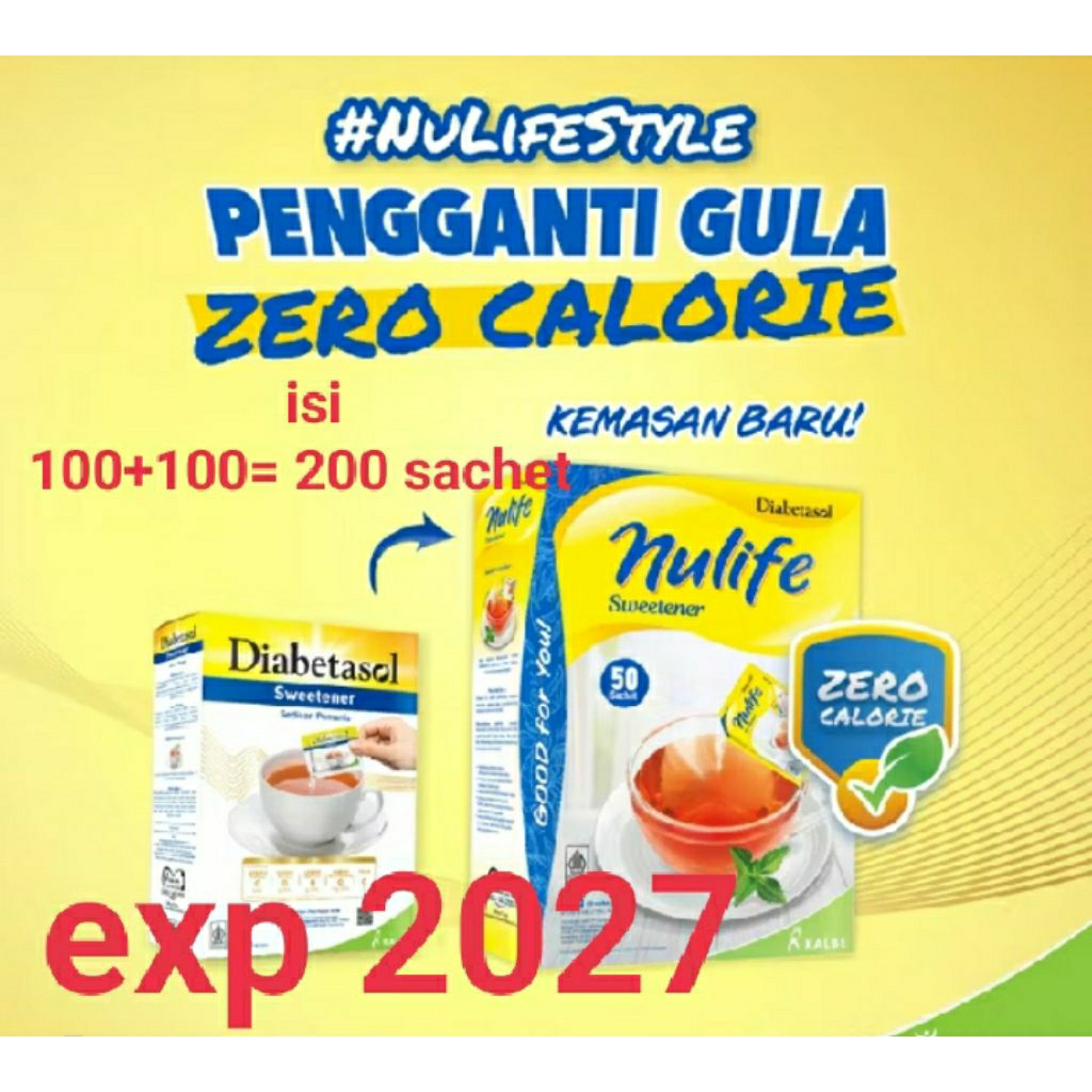 Gula diabetasol nulife isi 200 sachet sweetener non kalori