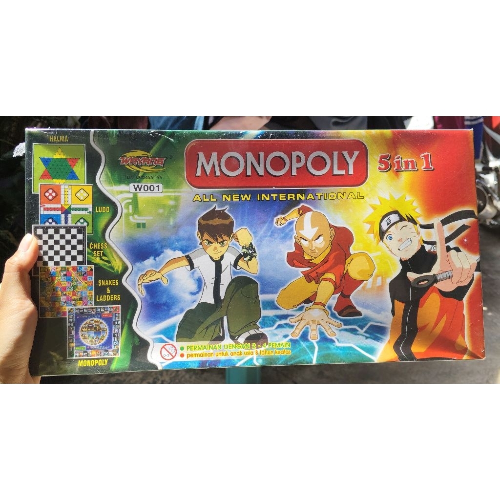 mainan monopoli dus besar / mainan monopoli 5 in 1 / permainan edukasi dengan 5 jenis permainan