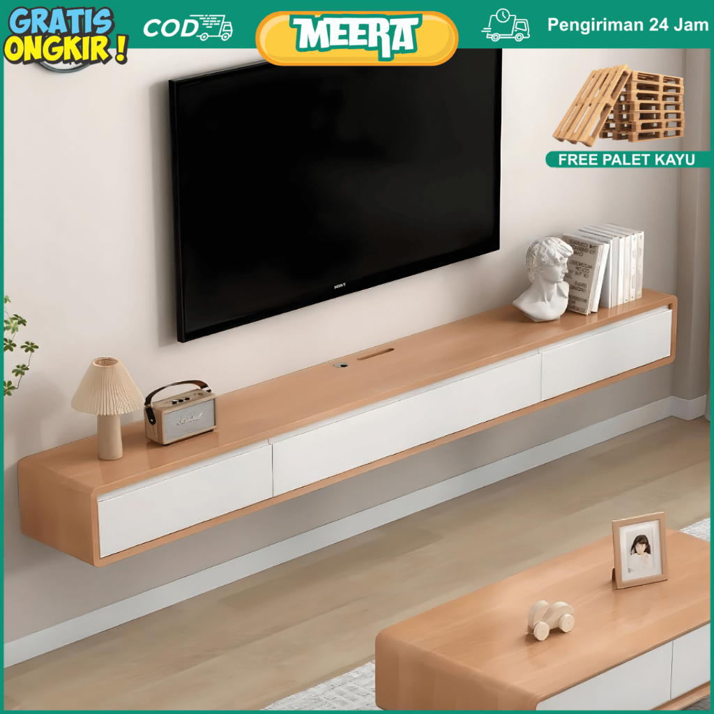 Meja TV gantung minimalis Rak TV gantung Minimalis Lemari TV Dinding Bupet TV Tempat Penyimpanan Kab