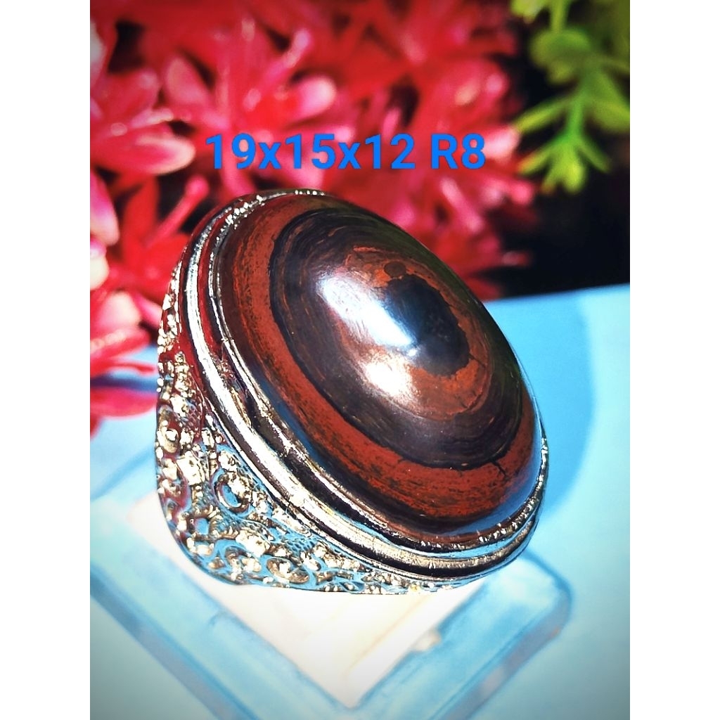 cincin batu akik puser bumi badar besi lengket magnet