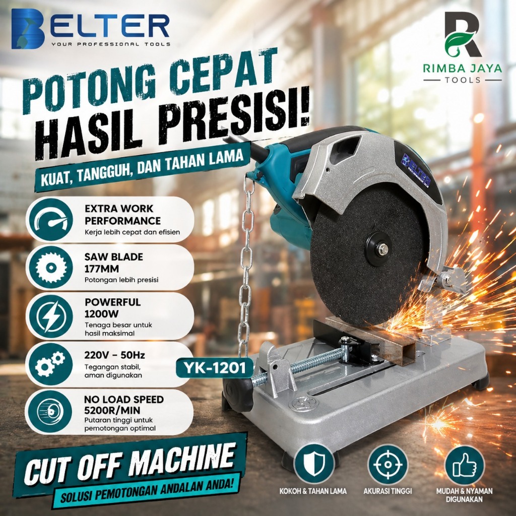 Cut-Off Machine 8" / CUT OFF SAW / Mesin Pemotong Besi Duduk / Gergaji Meja BELTER