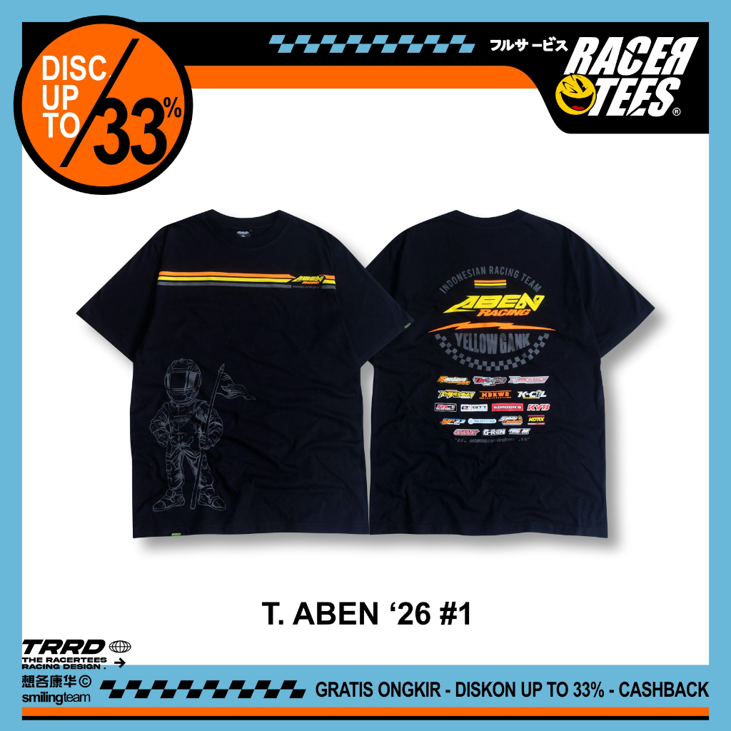 [NEW] Kaos RACERTEES x ABEN RACING Terbaru 2026 - Hitam
