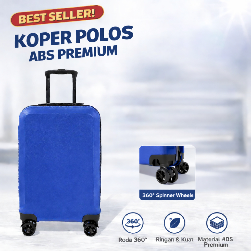 Koper Aomi 20 Inch ABS Ringan & Kuat Koper Travel Polos Simple Resleting Premium