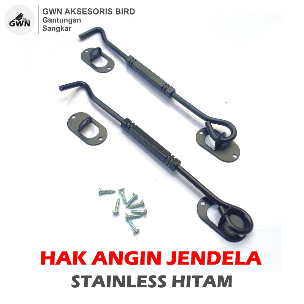 HAK ANGIN JENDELA WINDOWS HOOK STAINLESS 8 INCH SEPASANG