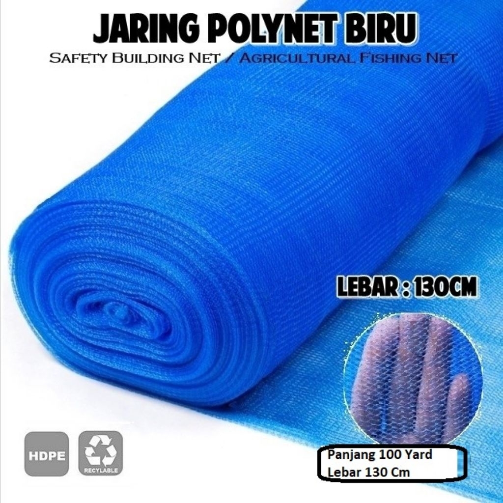 Polynet Biru/Jaring Pengaman Proyek 1,3m×100m