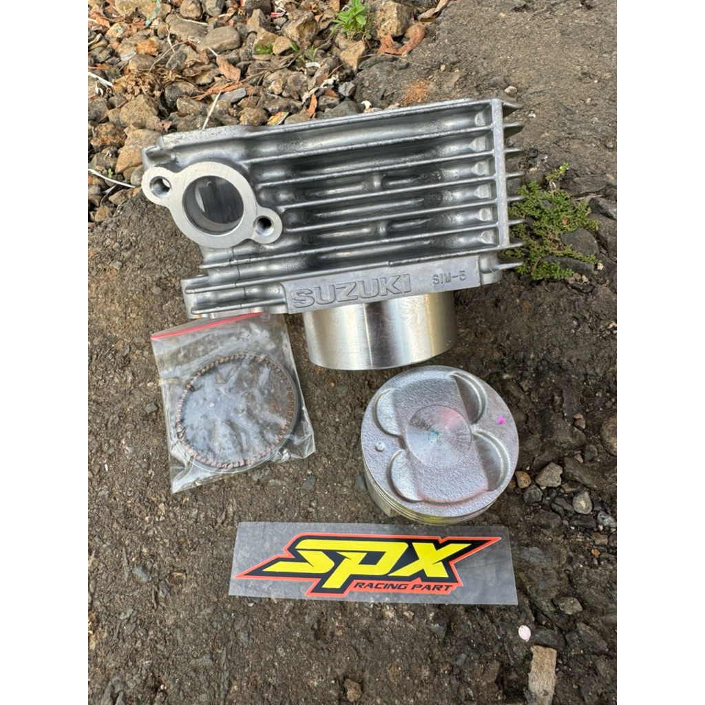 BLOK SET SATRIA FU ORIGINAL SGP SUZUKI LOST PACK SUDAH SET PISTON RING