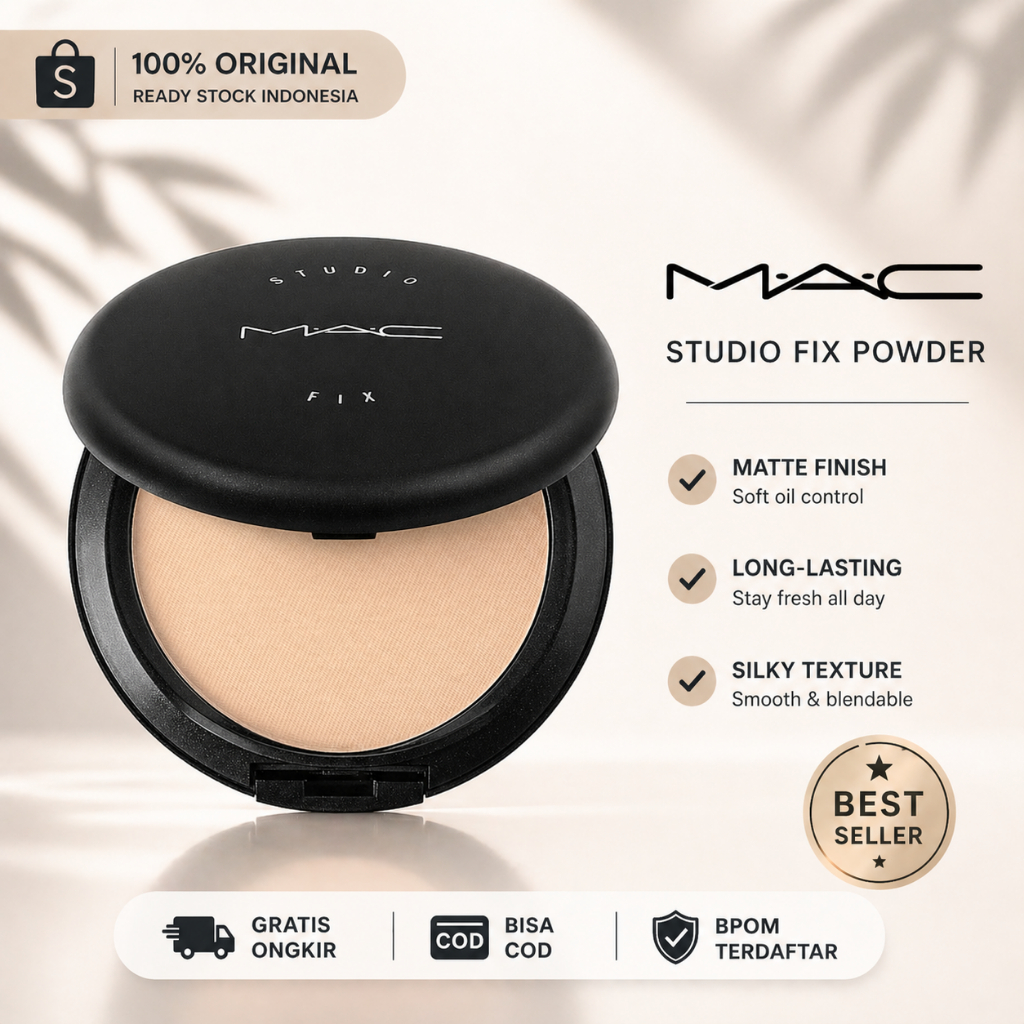 MAC Studio Fix Powder Plus Foundation All Skin • 15gr NC20 NC25 NC30 NC35 Bedak Padat